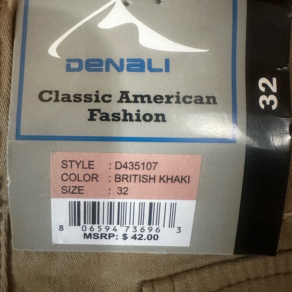 Denali British Khaki Pants - Size 32